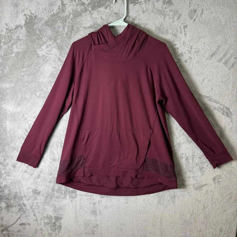 Lululemon Starting Place Hoodie Garnet Red Purple 10 Athleisure Kangaroo Pocket